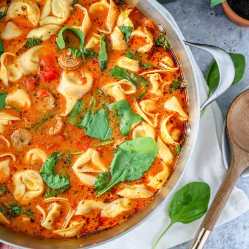 Easy Sausage Spinach Tortellini Soup — Honest Grub, Honest Foodie