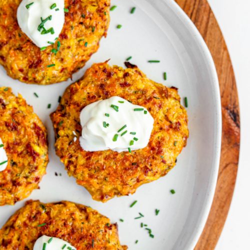 Healthy Baked Keto Chive Carrot Fritters — Honest Grub, Honest Foodie