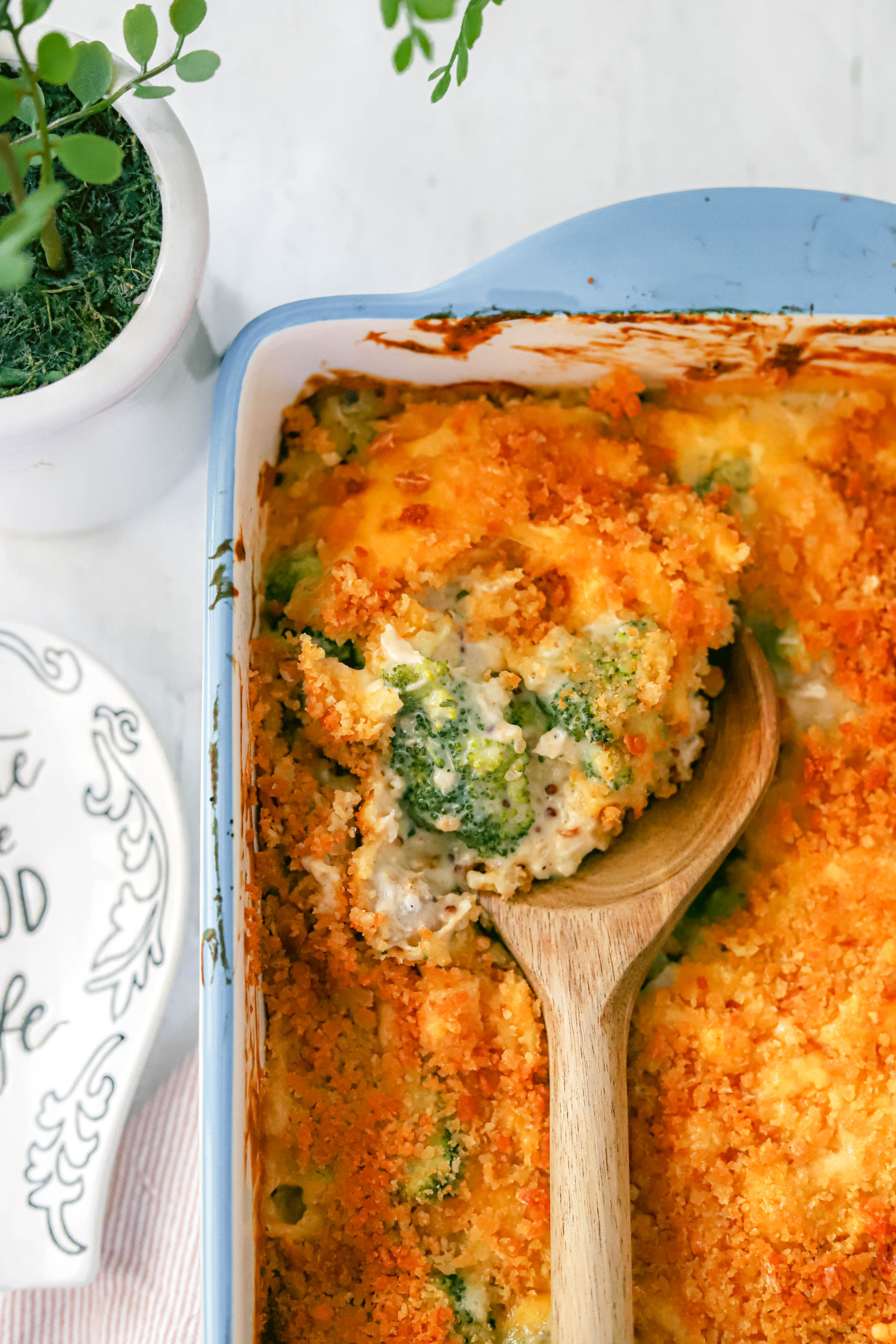 Gluten free broccoli chicken cheese casserole honest grub honest foodie